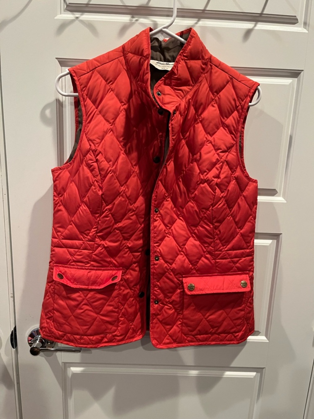 Eddie Bauer Orange Quilted Puffer Vest